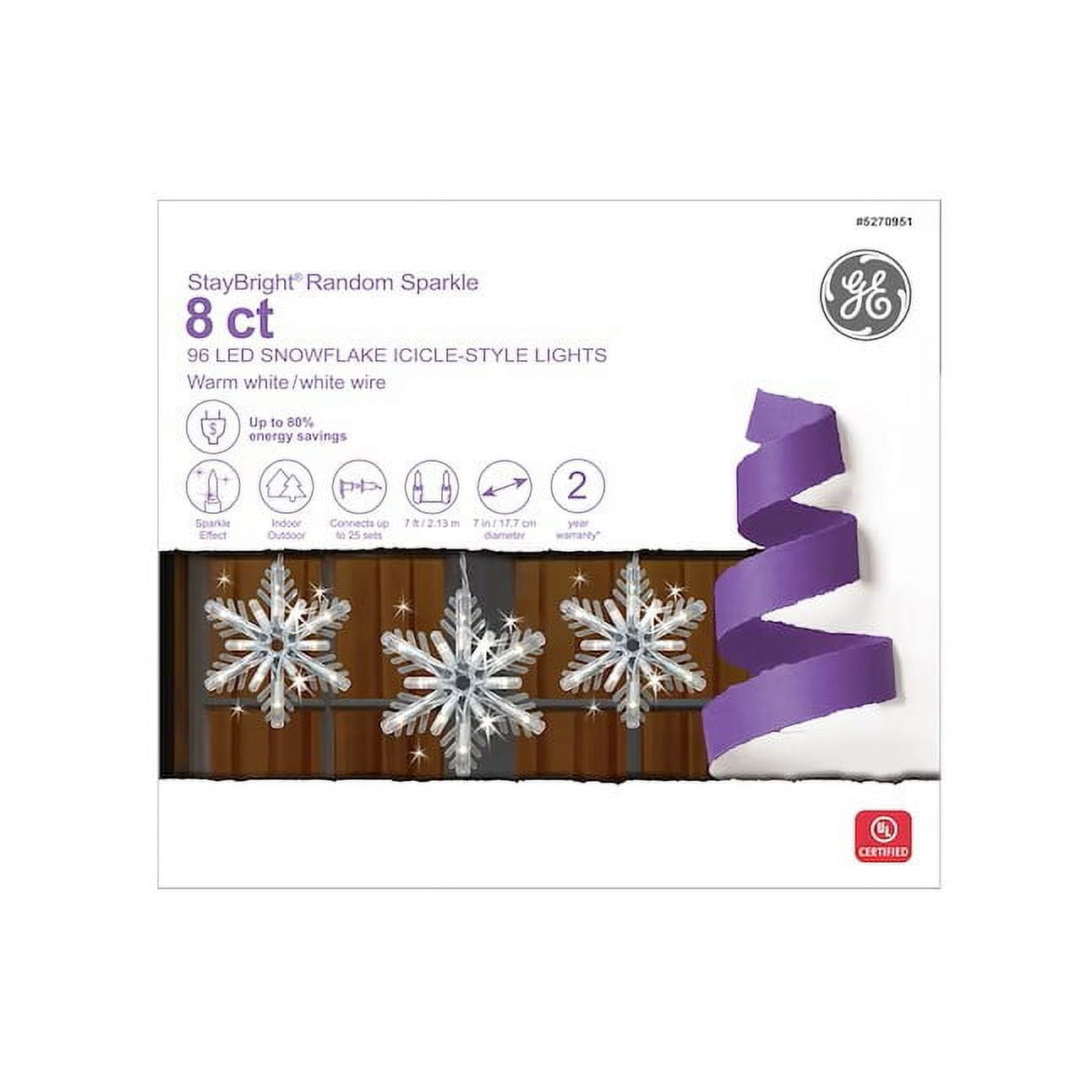 GE Random Sparkle 216Light 19.6ft White Integrated LED Christmas Tape