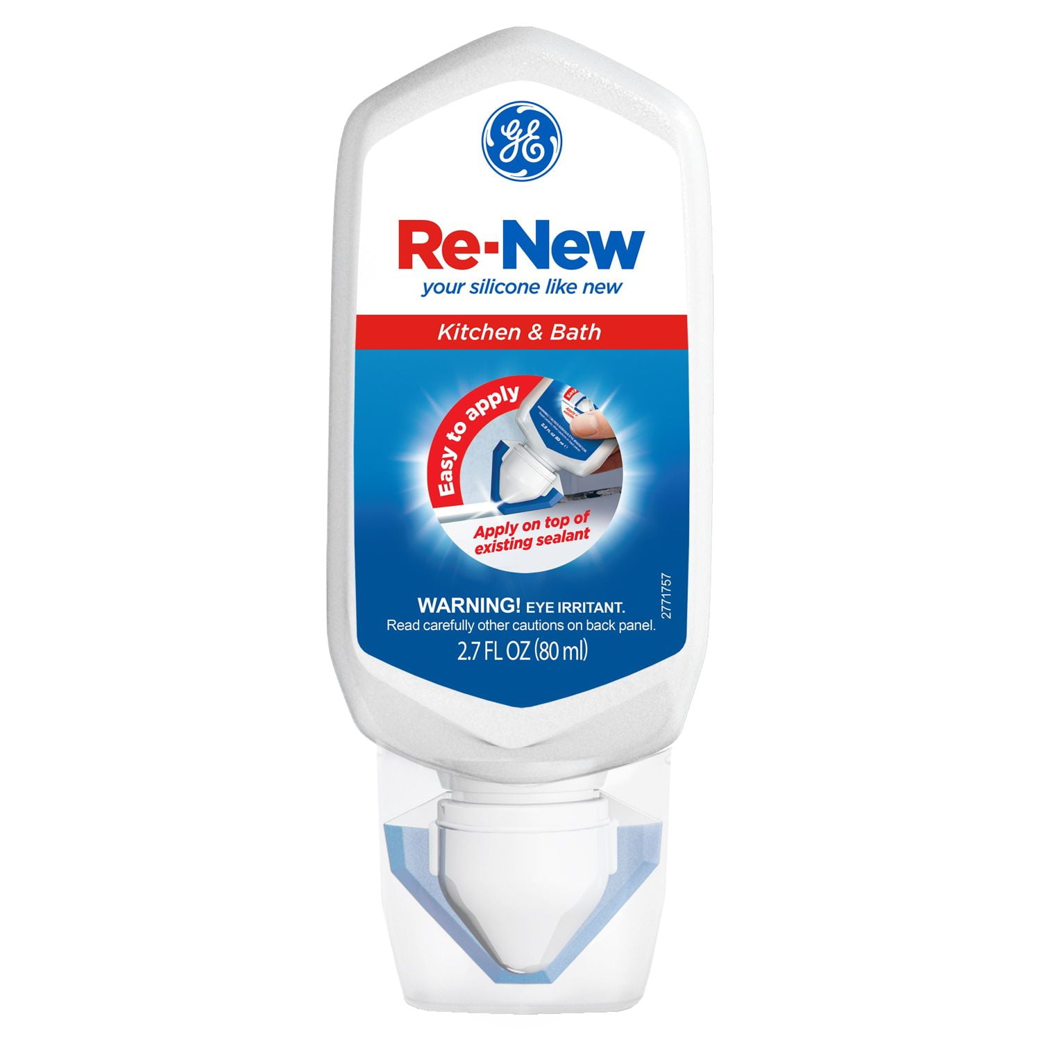 GE ReNew Kitchen and Bath Silicone Sealant, Pack of 1, White 2.7 fl oz