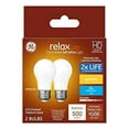 thumbnail image 1 of GE Relax 2-Pack 60 W Equivalent Dimmable Soft White A15 LED Light Fixture Light Bulbs Frosted Medium Base, 1 of 5