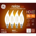 thumbnail image 1 of GE Relax HD LED Light Bulbs, 40 Watts, Soft White, CA11 Candle Bulbs, Clear Finish, 4pk, 1 of 8