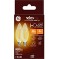 thumbnail image 1 of GE Relax LED Light Bulbs, Decorative Style Bulb Shape, Soft White, Clear Finish, 40 Watt Replacement, Candelabra Base, Dimmable (2 Pack), 1 of 9