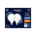 thumbnail image 1 of GE Reveal 2-Pack 40 W Equivalent Dimmable Color-Enhancing G25 LED Light Fixture Light Bulbs 42686, 1 of 5