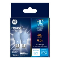 GE Reveal HD 3.5-Watt (40W Equivalent) LED Frosted Finish, A15 Ceiling Fan Light Bulbs, 2pk