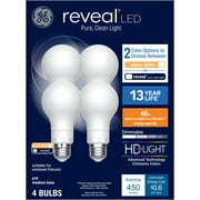 GE Reveal HD+ LED Light Bulbs, 40 Watts, A19 Bulbs, Medium Base, 4pk