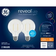 GE Reveal HD + لمبات إضاءة LED ، 40 واط ، لمبات G25 Globe ، 2pk