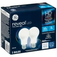 thumbnail image 1 of GE Lighting Reveal LED Light Bulbs, 9 Watt (60 Watt Equivalent) HD+ Light, Standard Bulb Shape, Medium Base, Dimmable (2 Pack), 1 of 3