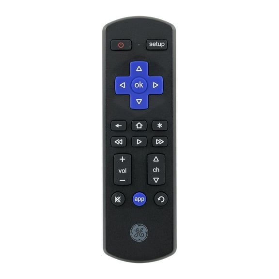 GE Roku TV Direct Replacement TV Remote Control in Black, 66814