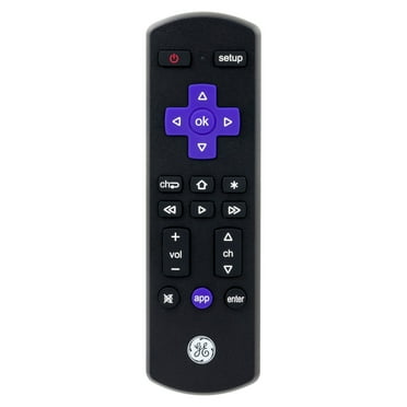 GE Roku TV Direct Replacement TV Remote Control in Black, 66814