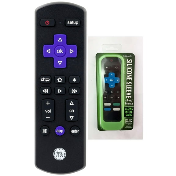 GE Roku TV Replacement remote plus Silicone sleeve