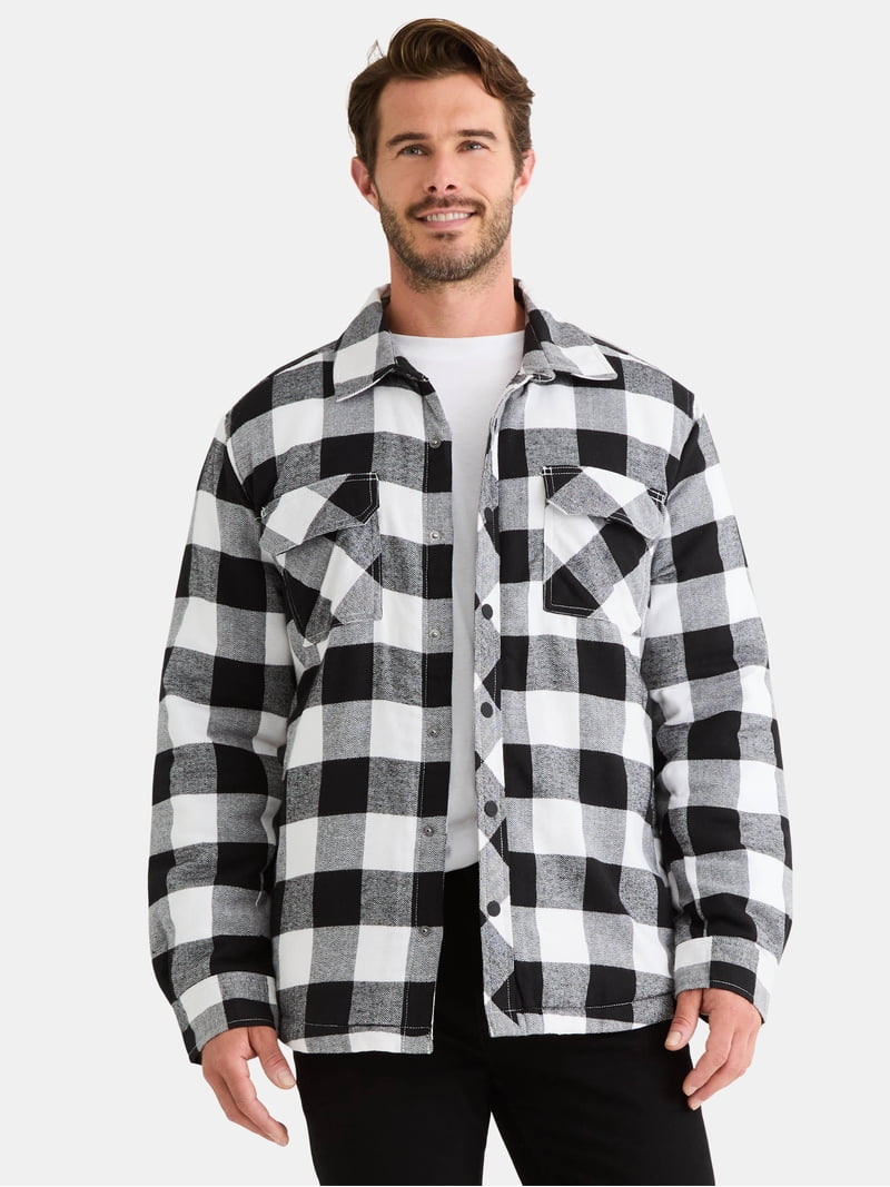 George Men's and Big Men's Fleece Lined Shirt Jacket, Sizes S-3XL