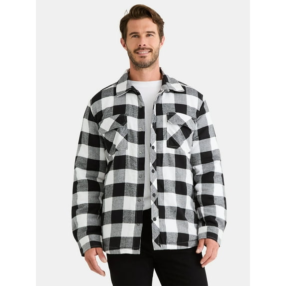George Men's and Big Men's Fleece Lined Shirt Jacket, Sizes S-3XL