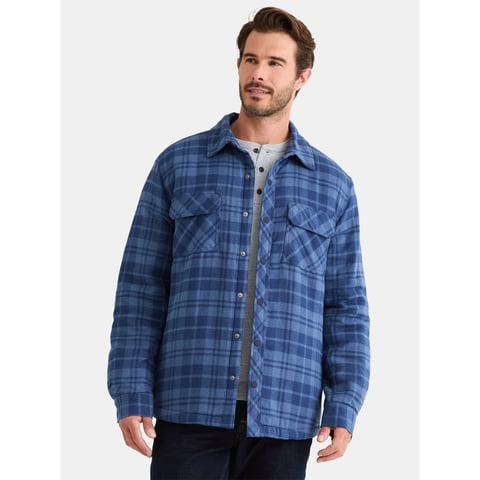 Men's and Big Men's Fleece Lined Shirt Jacket, Sizes S-3XL