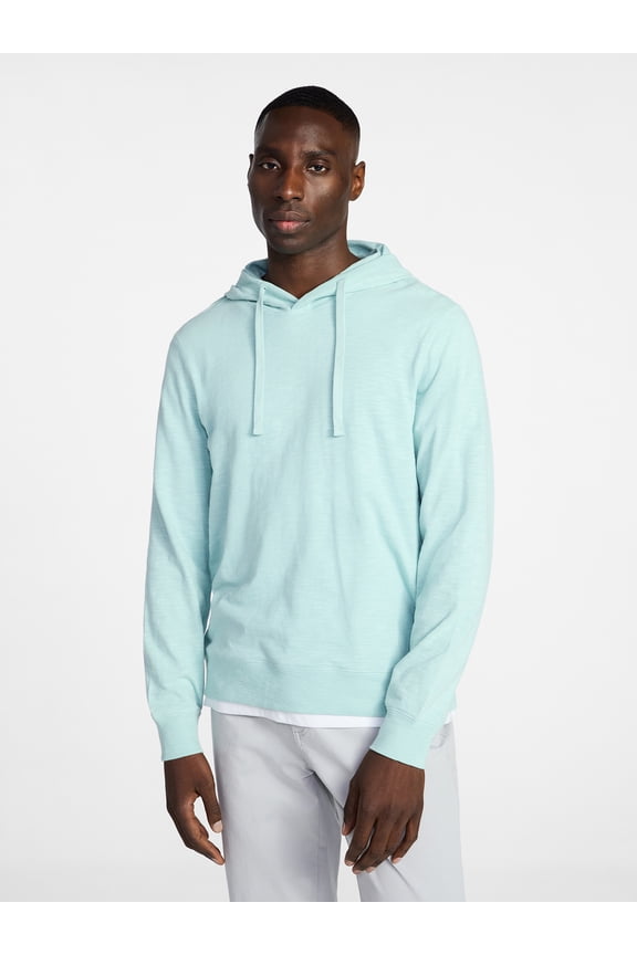 Men's and Big Men's Slub Hoodie with Long Sleeves, Size S-3XL