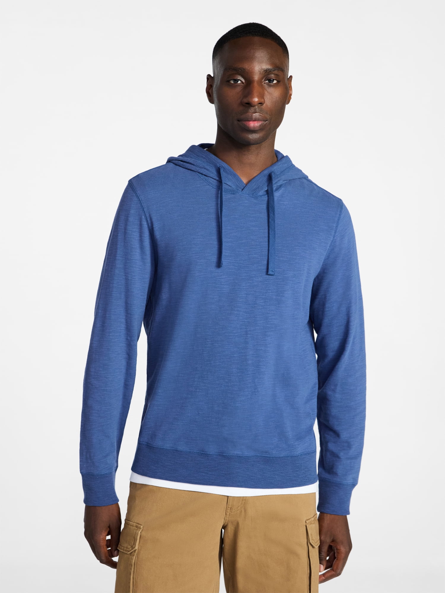 George Men's and Big Men's Slub Hoodie with Long Sleeves, Size S-3XL