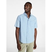 George Men's &amp; Big Men's Modern Fit Chambray Button Up Shirt with Short Sleeves, Sizes XS-5XL