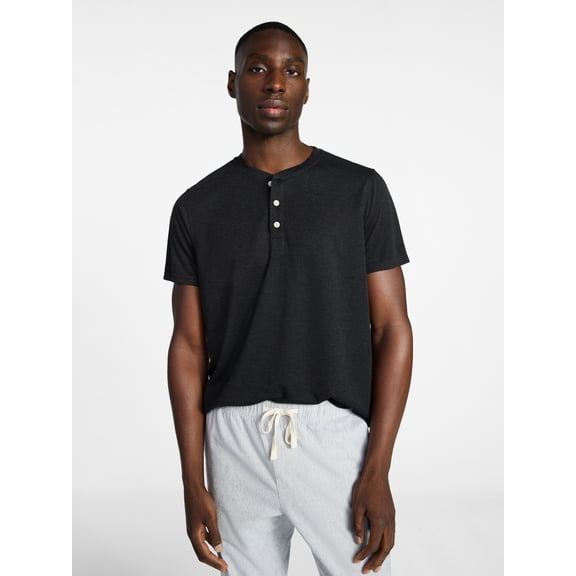 George Men's & Big Men's Relaxed Fit Knit Cloth Henley Shirt with Short Sleeves, Sizes XS-5XL