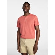 George Mens & Big Mens Relaxed Fit Knit Cloth Henley Shirt with Short Sleeves, Sizes XS-5XL