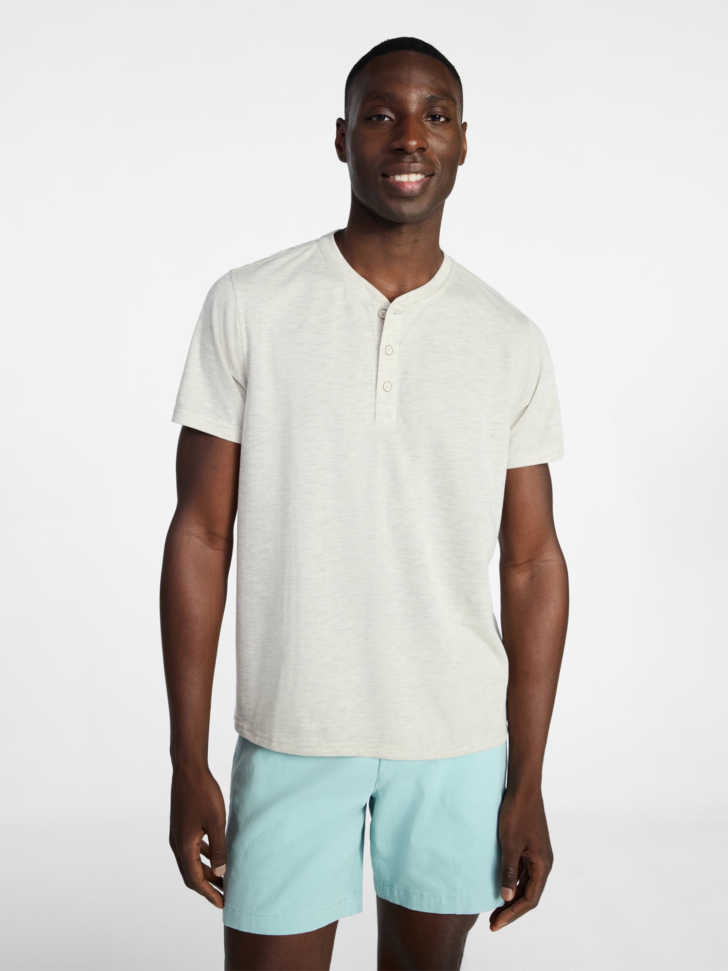 George Men's & Big Men's Relaxed Fit Knit Cloth Henley Shirt with