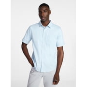 Men's & Big Men's Modern Fit Button Up Performance Shirt with Short Sleeves, Sizes S-3XL