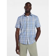 Men's & Big Men's Modern Fit Button Up Performance Shirt with Short Sleeves, Sizes S-3XL