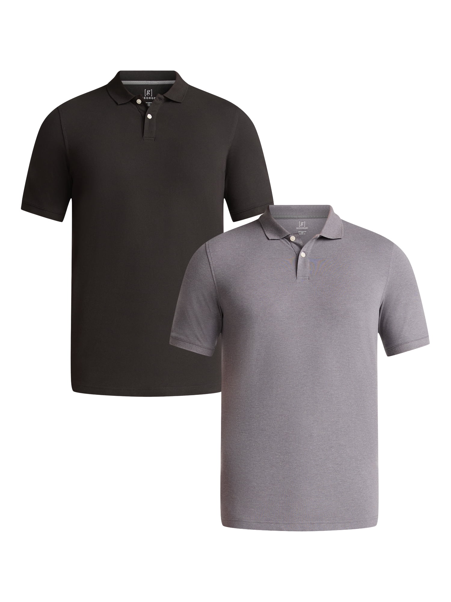 George Men's & Big Men's Active Fit 2-Pack Pique Polo Shirt, Sizes XS-3XL