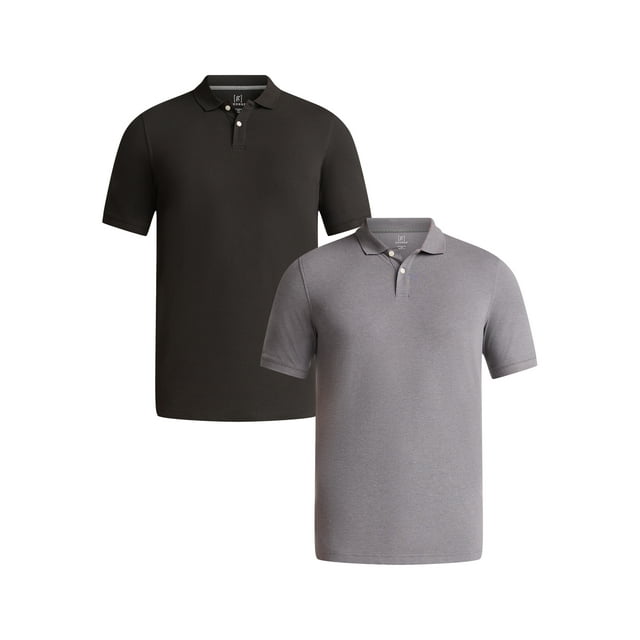 George Men's & Big Men's Active Fit 2-Pack Pique Polo Shirt, Sizes XS-3XL