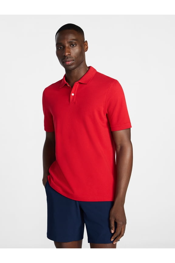 Men's and Big and Tall Men's Pique Polo with Short Sleeves, Sizes XS-5XL, LT-3XLT