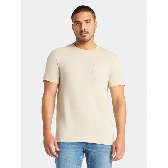 George Men's & Big Men's Crewneck Pocket Tee with Short Sleeves, Size XS-3XL