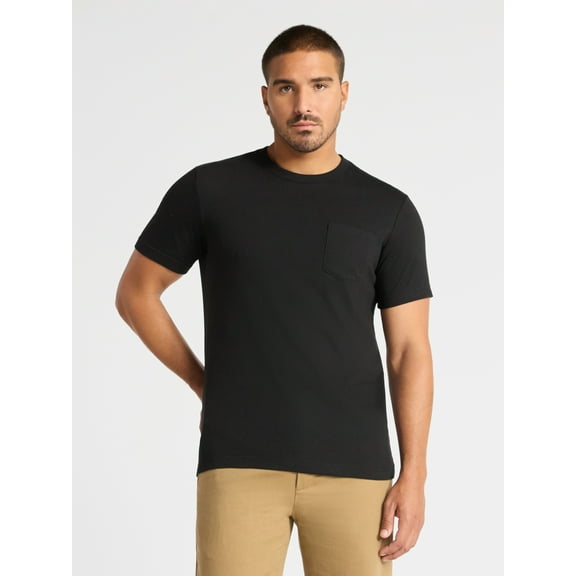 George Men's & Big Men's Crewneck Pocket Tee with Short Sleeves, Size XS-3XL