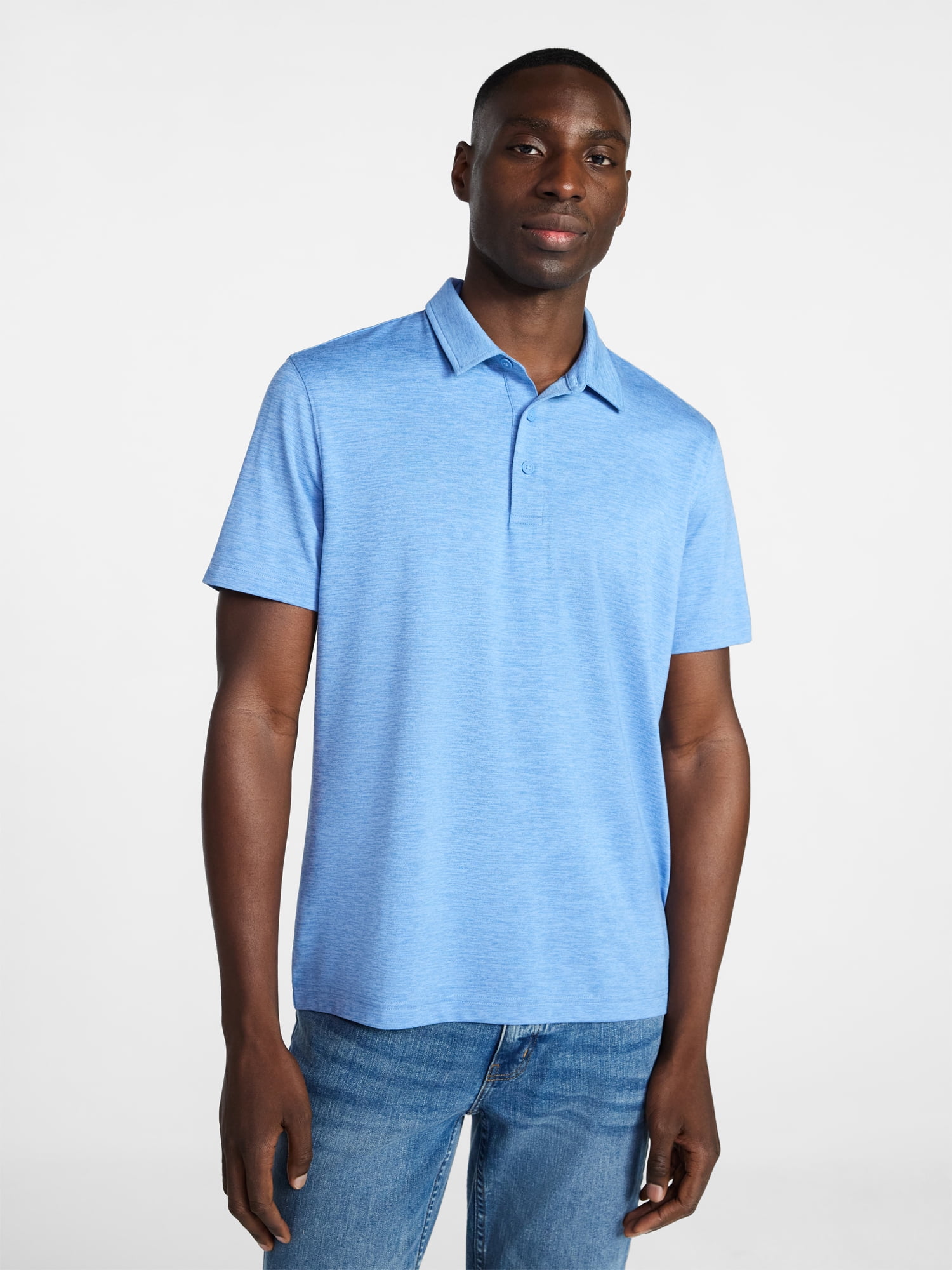 George Men's & Big Men's Relaxed Fit Short Sleeve Stretch Polo Shirt, Sizes S-5XL
