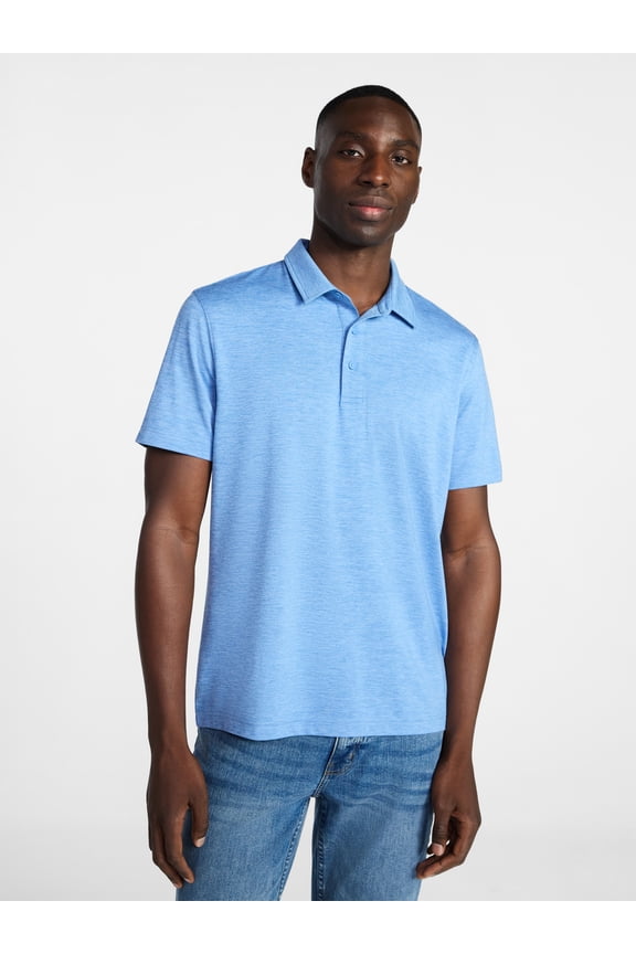 Men's and Big Men's Short Sleeve Polo Shirt with Stretch, Sizes S-5XL