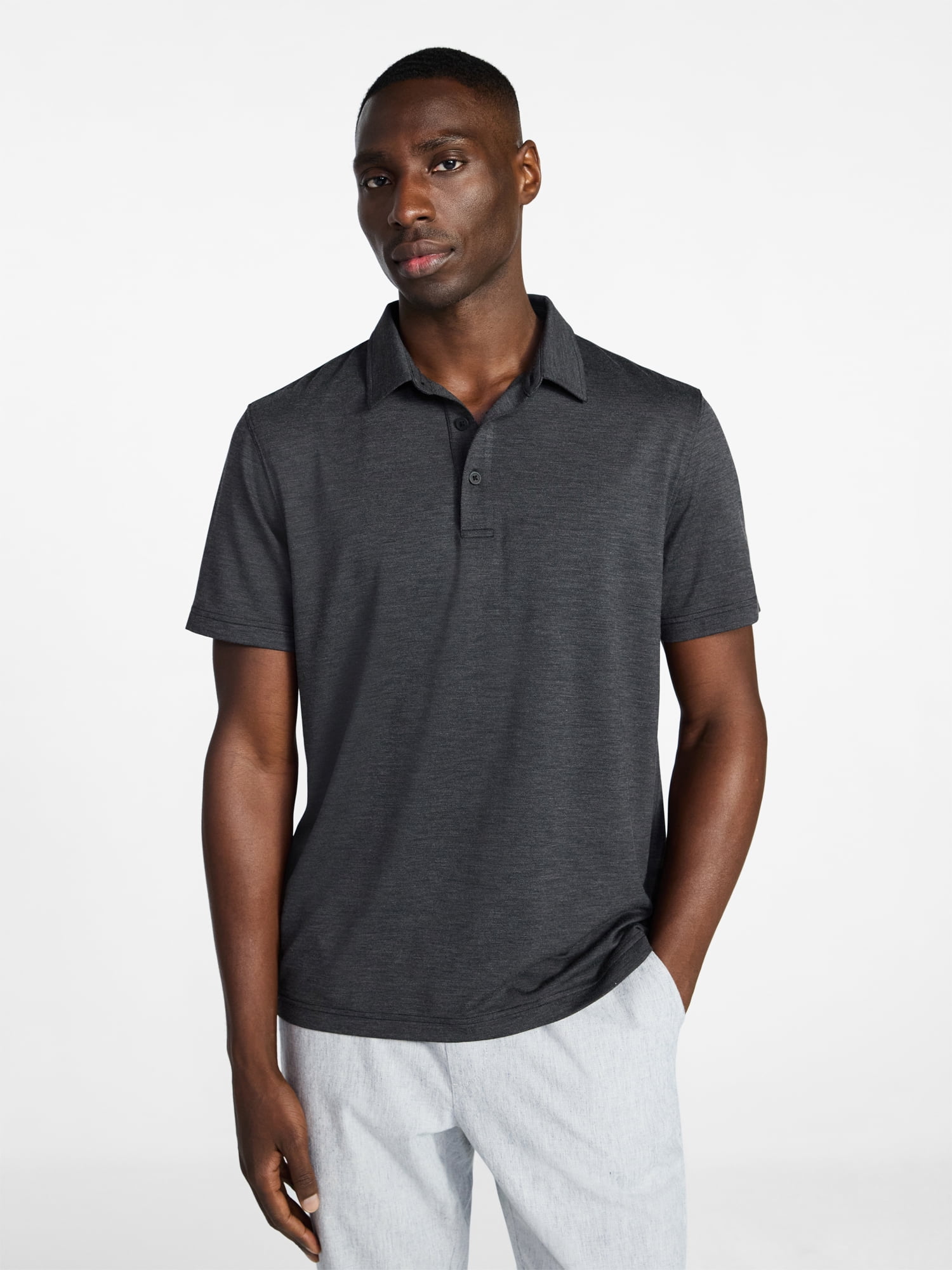 Men's & Big Men's Relaxed Fit Short Sleeve Stretch Polo Shirt, Sizes S-5XL