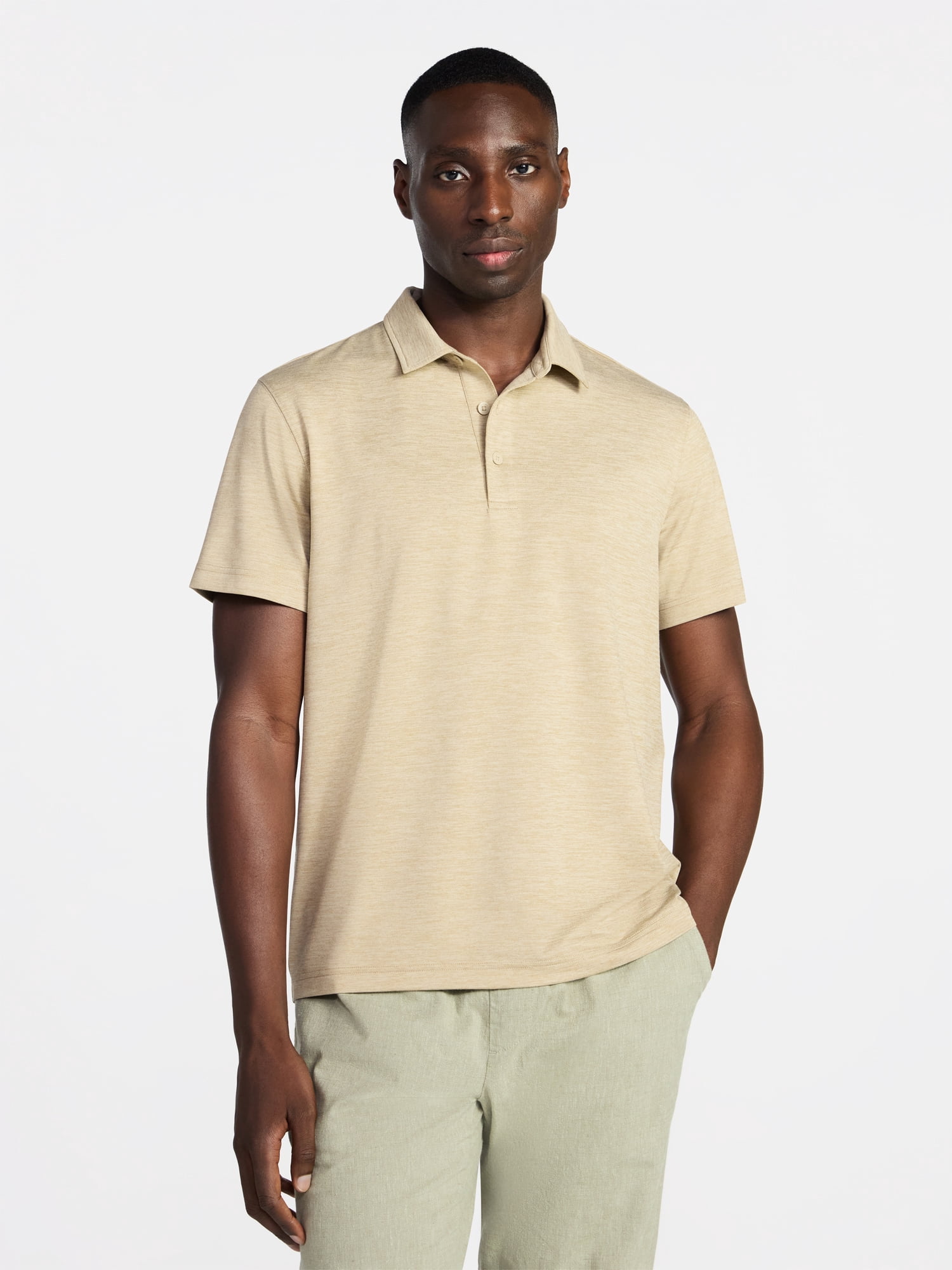 Men's & Big Men's Relaxed Fit Short Sleeve Stretch Polo Shirt, Sizes S-5XL