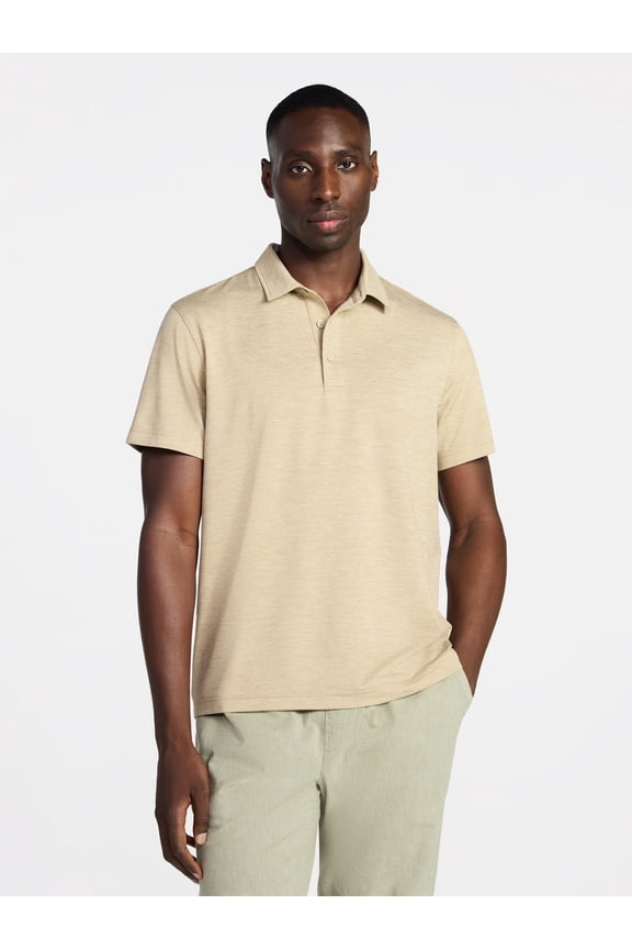 Men's & Big Men's Relaxed Fit Short Sleeve Stretch Polo Shirt, Sizes S-5XL