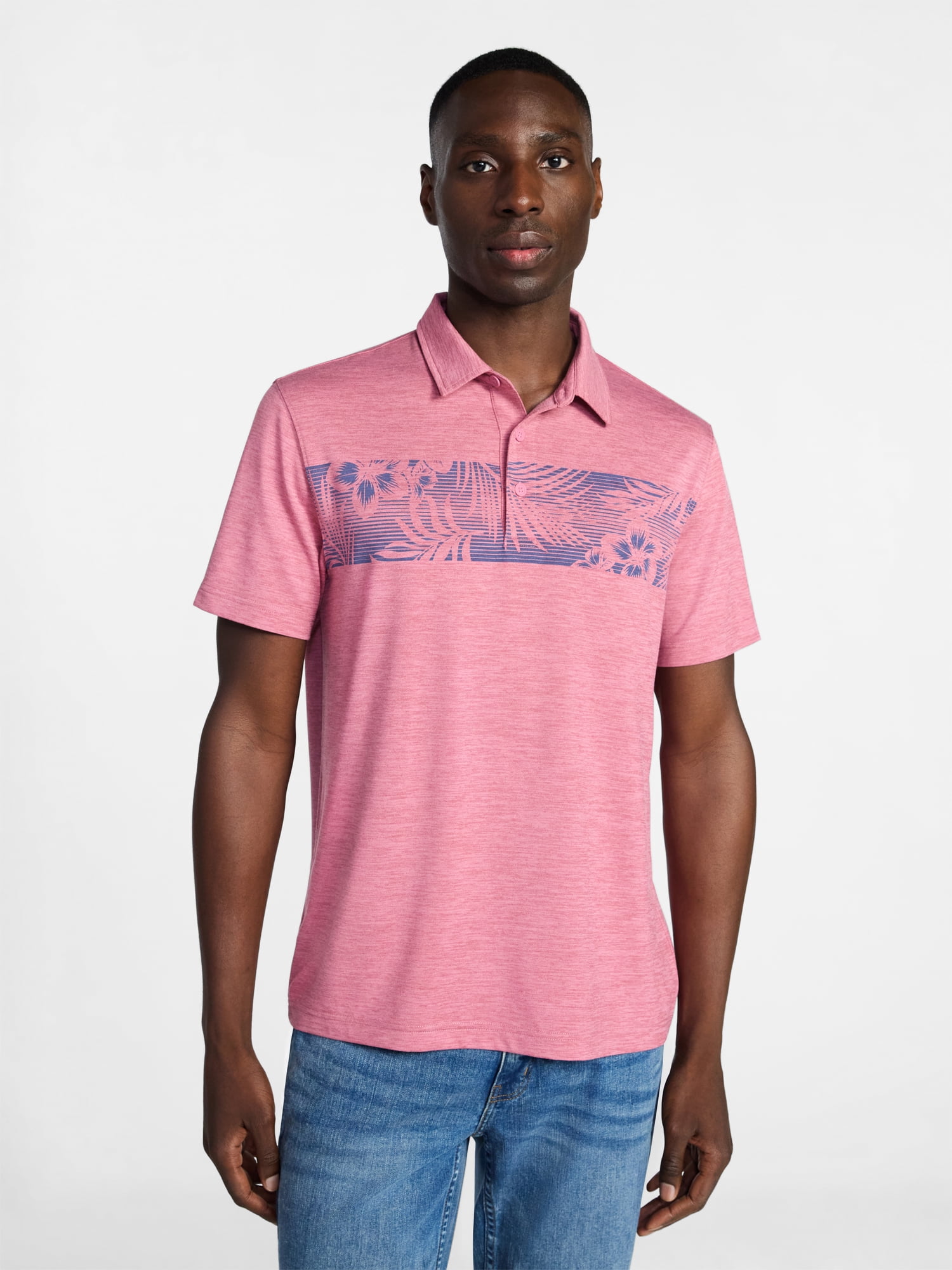 George Men's & Big Men's Relaxed Fit Short Sleeve Stretch Polo Shirt, Sizes S-5XL
