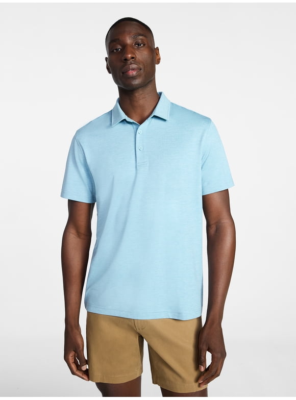 Men's and Big Men's Short Sleeve Polo Shirt with Stretch, Sizes S-5XL