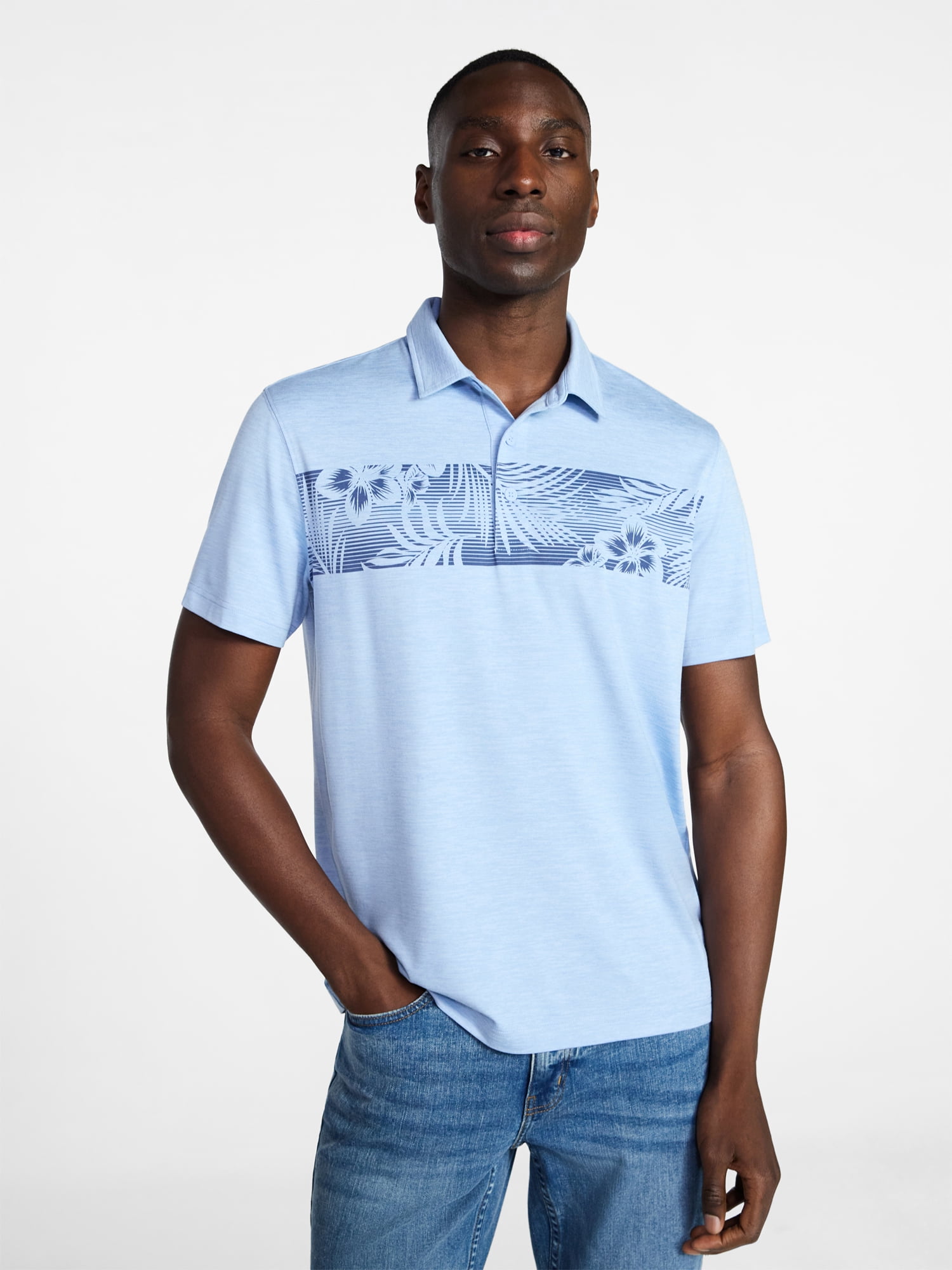 George Men's & Big Men's Relaxed Fit Short Sleeve Stretch Polo Shirt, Sizes S-5XL