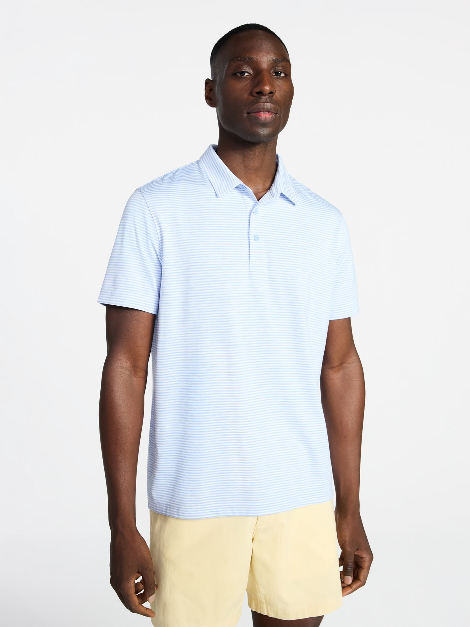 Men's & Big Men's Relaxed Fit Short Sleeve Stretch Polo Shirt, Sizes S-5XL