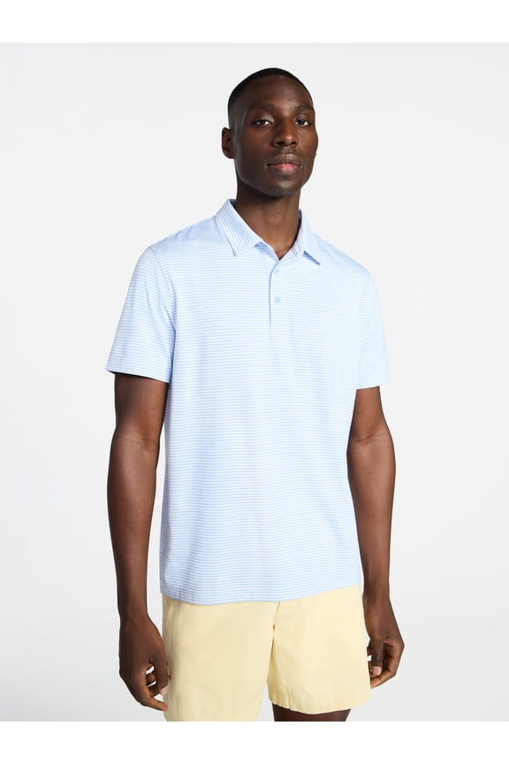 Men's & Big Men's Relaxed Fit Short Sleeve Stretch Polo Shirt, Sizes S-5XL