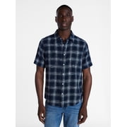 Men's & Big Men's Modern Fit Poplin Button Up Shirt with Short Sleeves, Sizes XS-3XL