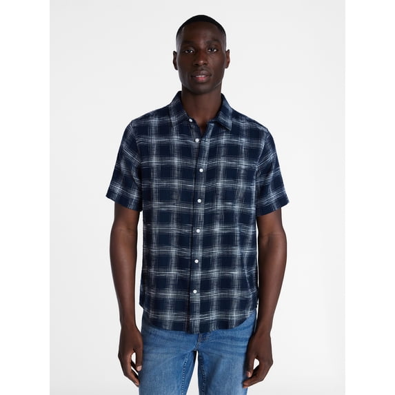 George Men's Poplin Shirt with Short Sleeves, Sizes XS-3XL