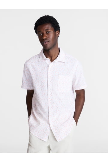 walmart dress shirt Men's Basic Solid Color Button Up (Lilac) Lilac / 5X-Large/21-21.5 Neck/36-37 Sleeve Fit Design Walmart's Fantaslook Striped Button Down