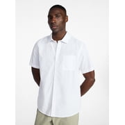 George Mens & Big Mens Modern Fit Seersucker Button Up Shirt with Short Sleeves, Sizes XS-5XL