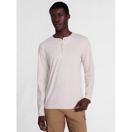 George Men's Henley Shirt with Long Sleeves, Sizes S-5XB