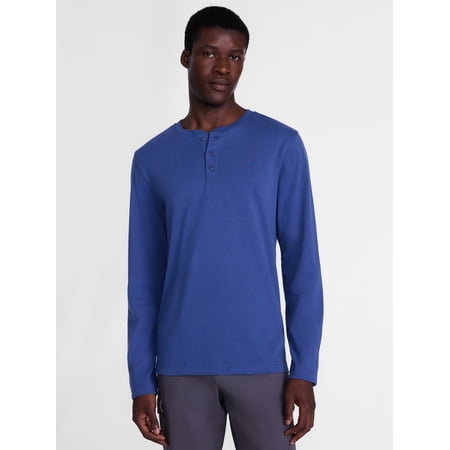 George Men's Henley Shirt with Long Sleeves, Sizes S-5XB