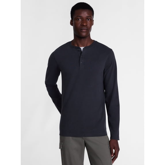 George Men's Henley Shirt with Long Sleeves, Sizes S-5XB