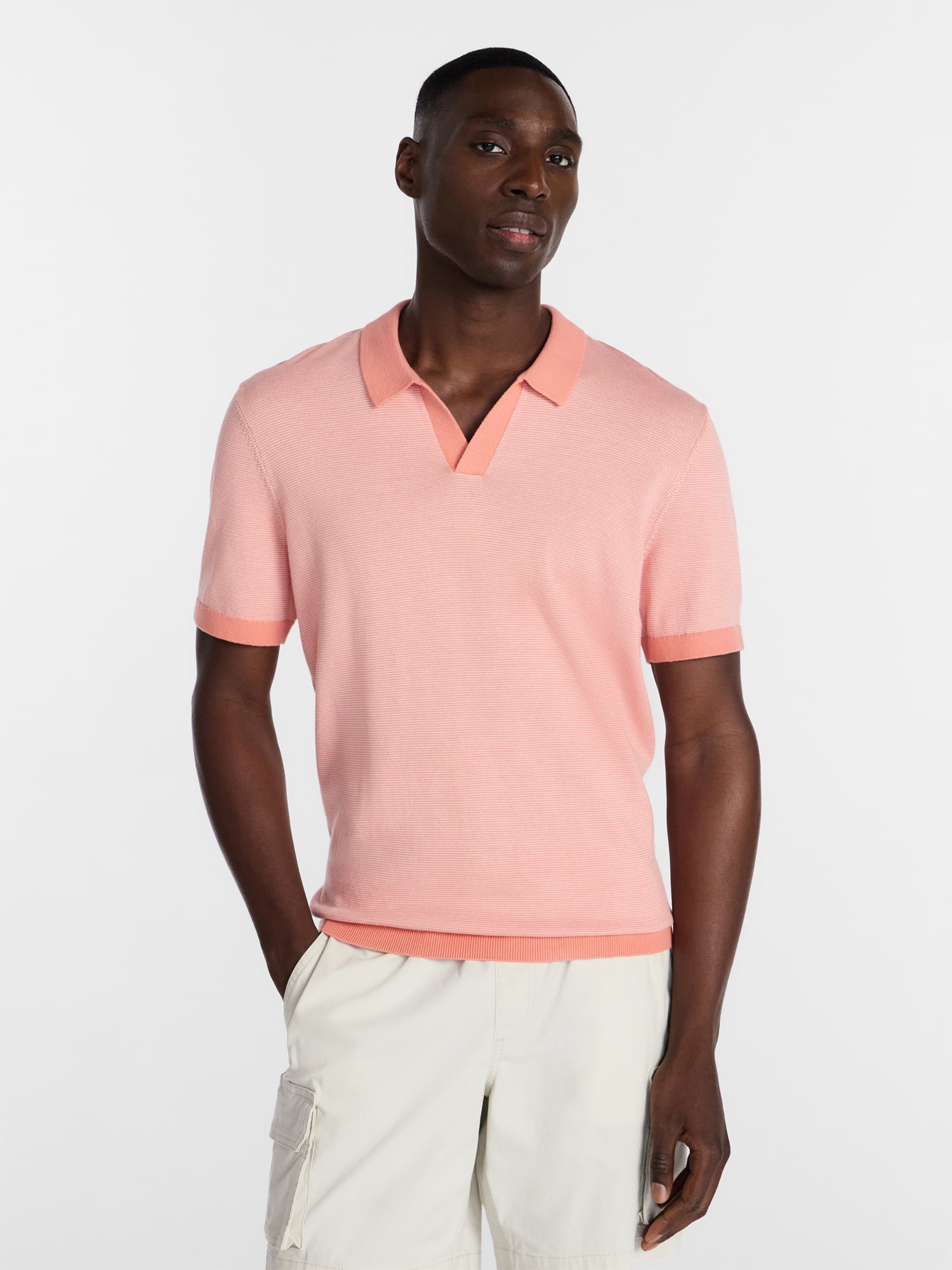 George Men's Knit Johnny Collar Polo Shirt, Sizes S-5XL