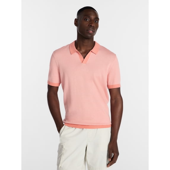 George Men's Knit Johnny Collar Polo Shirt, Sizes S-5XL