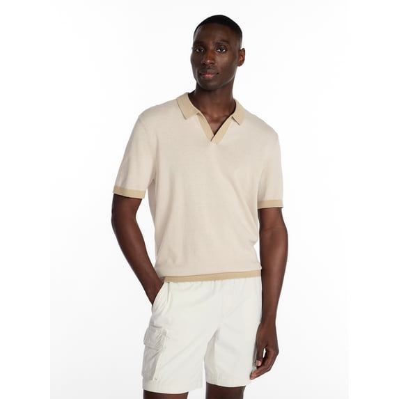George Men's Knit Johnny Collar Polo Shirt, Sizes S-5XL