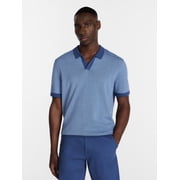 Men's Knit Johnny Collar Polo Shirt, Sizes S-5XL